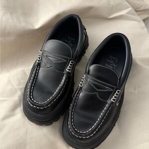 Eytys Black Leather Slip-On Loafers
